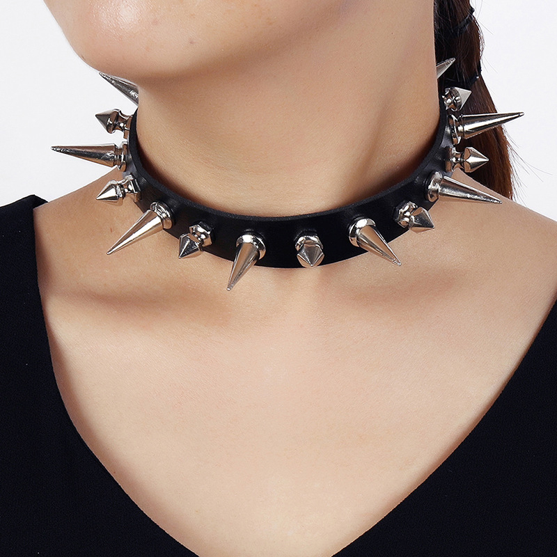 Goth Punk Spike Choker - Vòng cổ choker gai dài phong