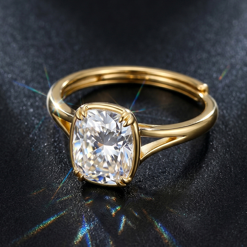 Nhẫn Moissanite hình vuông 1 c - đánh giá và giá Moissanite Engagement Ring 1 Carat
