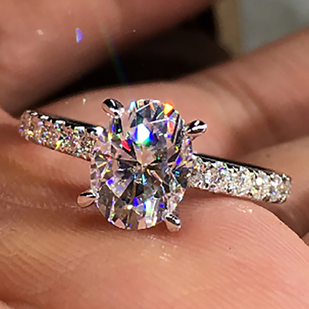 Custom Solid 10K White Gold Wo - đánh giá và giá Moissanite Engagement Ring 1 Carat
