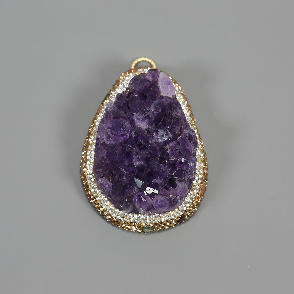 Natural Purple Amethyst Quartz - đánh giá và giá Crystal Pendant Necklace Natural Stone