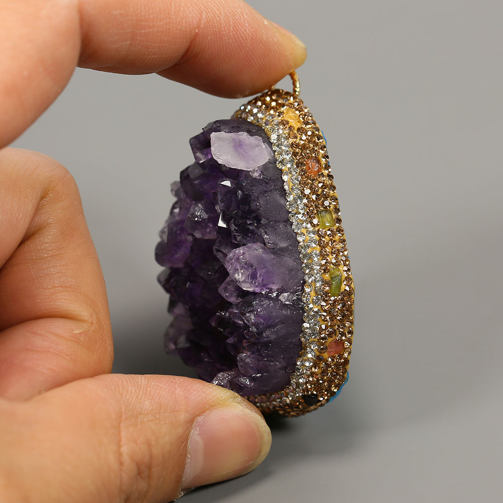 Natural Purple Amethyst Quartz - đánh giá và giá Crystal Pendant Necklace Natural Stone