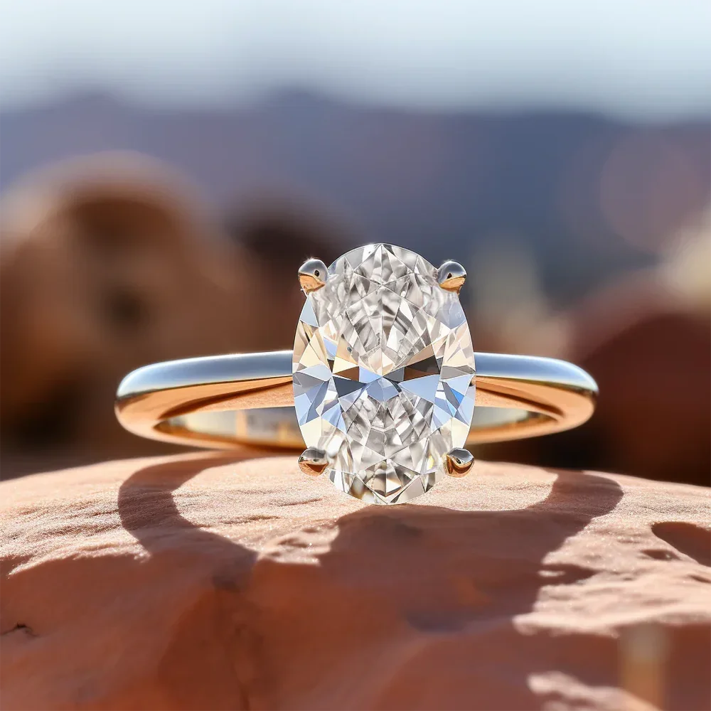 Nhẫn đính hôn Moissanite hình  - đánh giá và giá Moissanite Engagement Ring 1 Carat