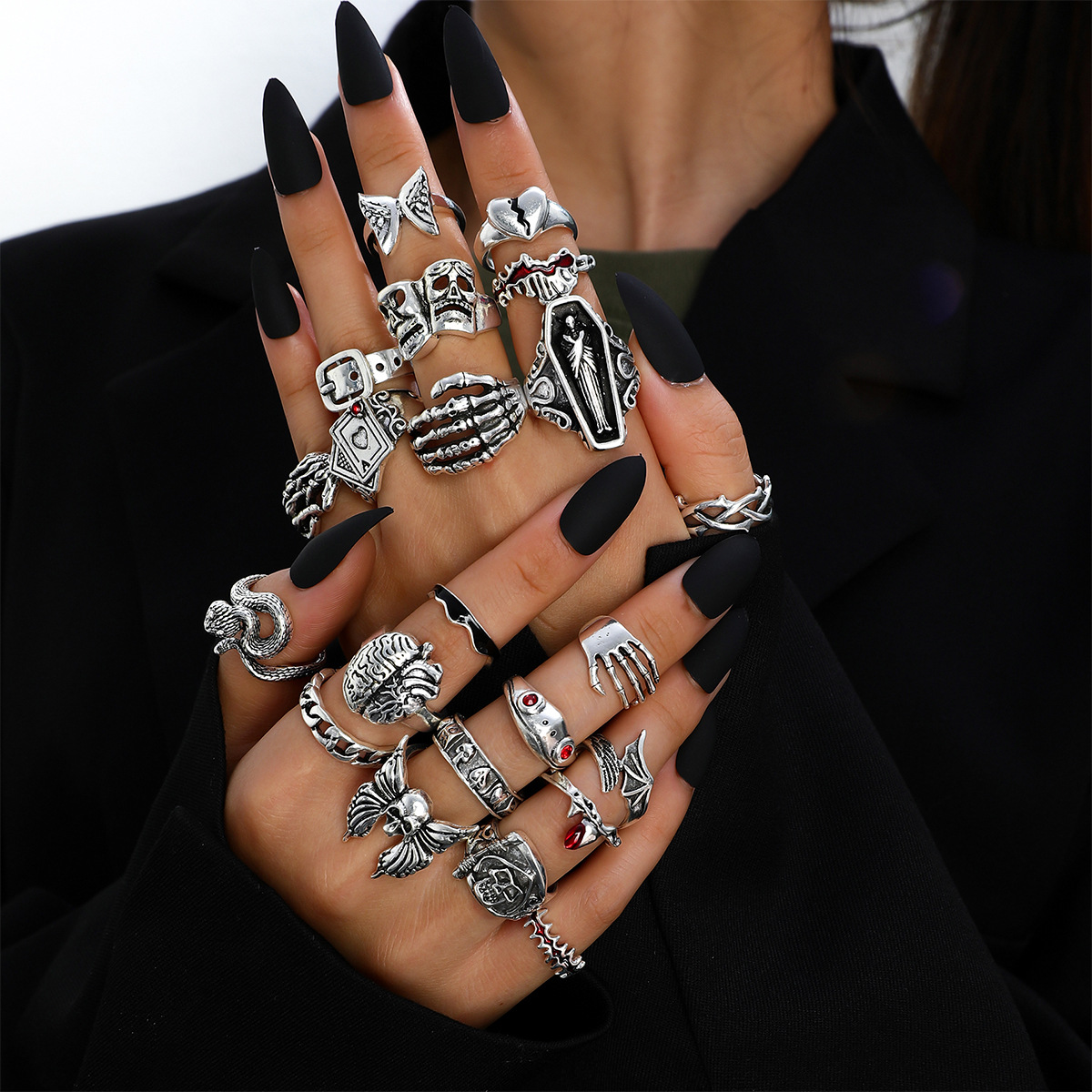 23Pcs Punk Geometric Knuckle F - đánh giá và giá Vintage Punk Knuckle Rings Set