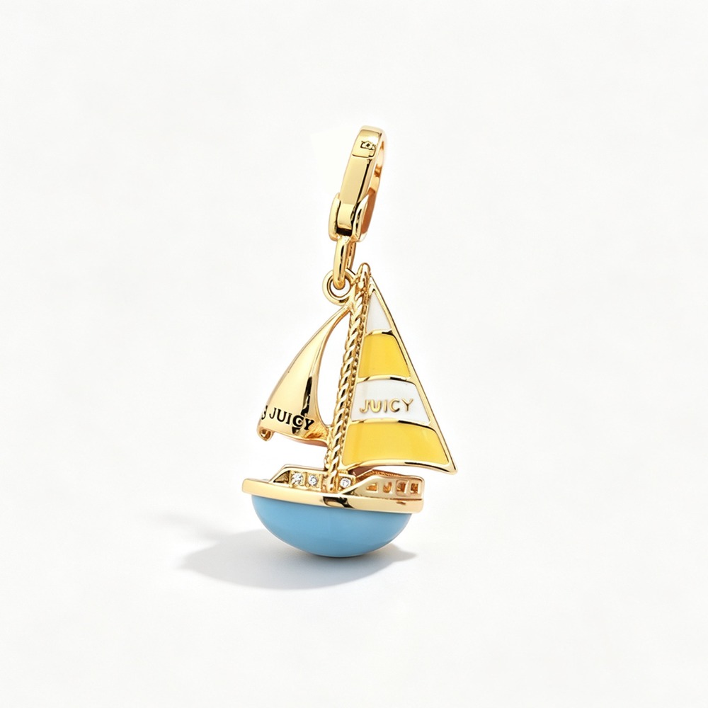 Elegant Enamel Glaze Blue Sail - đánh giá và giá Initial Letter Necklace 18K Gold
