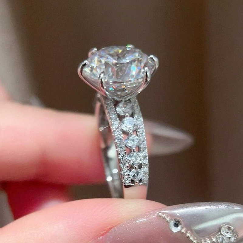 4 Carats High Sparkle Classic  - đánh giá và giá Moissanite Engagement Ring 1 Carat