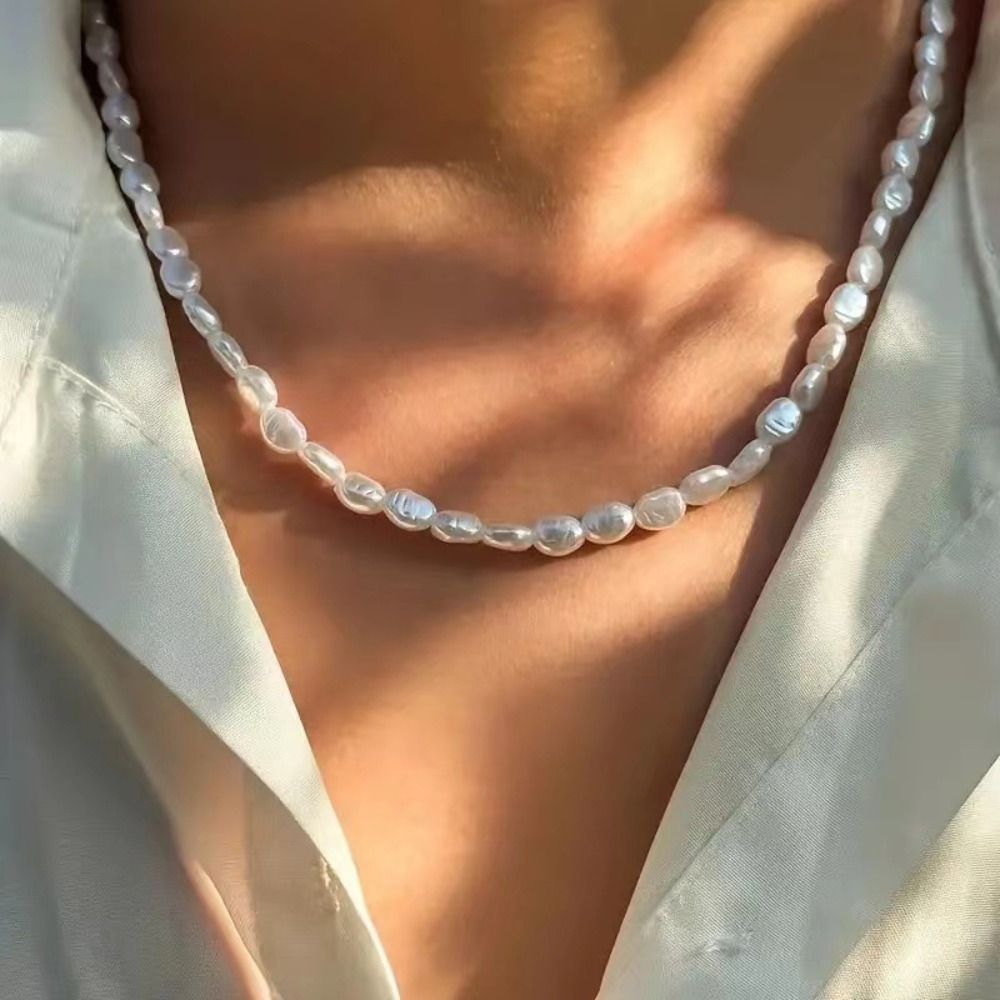 Simple Imitation Pearl Choker  - đánh giá và giá Pearl Choker Necklace Vintage