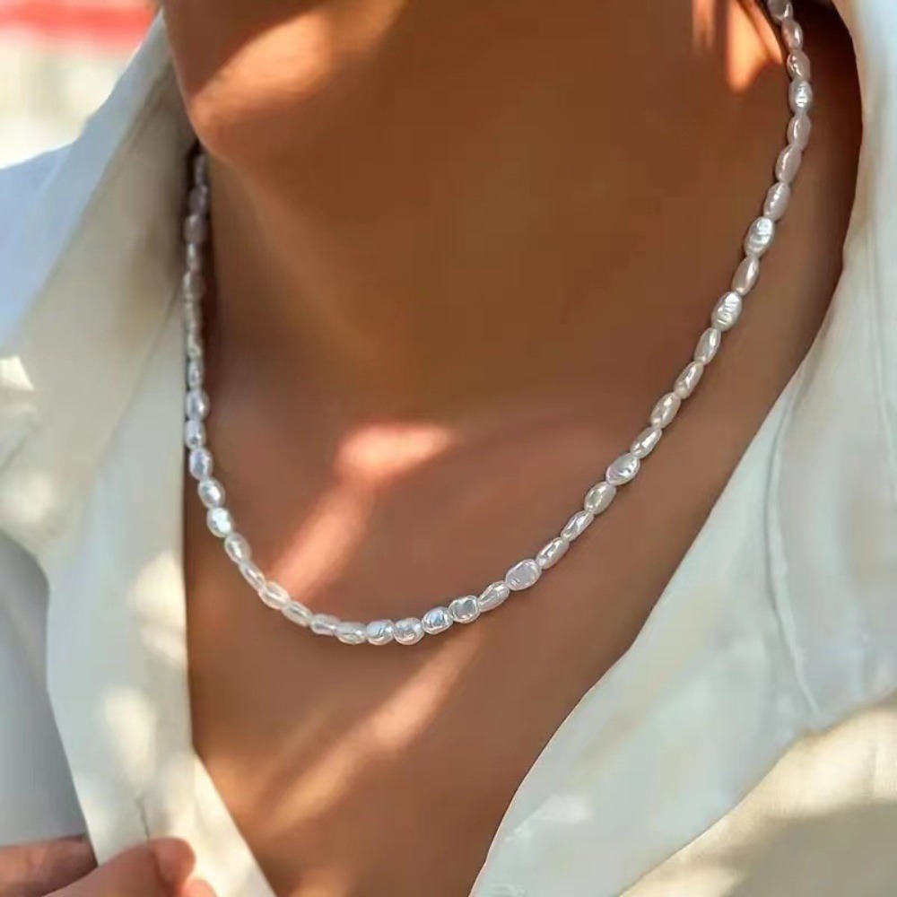 Simple Imitation Pearl Choker  - đánh giá và giá Pearl Choker Necklace Vintage