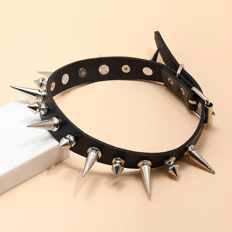 Vòng cổ choker gai dài phong c - đánh giá và giá Goth Punk Spike Choker