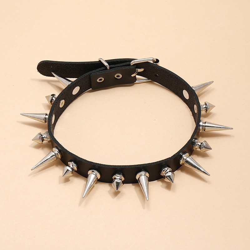 Vòng cổ choker gai dài phong c - đánh giá và giá Goth Punk Spike Choker