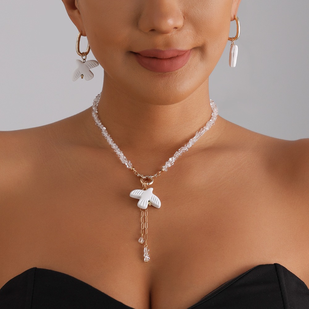 White Dove Pearl Choker Neckla - đánh giá và giá Layered Pendant Necklace Aesthetic
