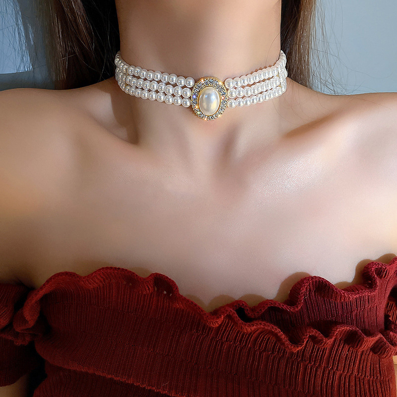 Vòng cổ choker ngọc trai giả b - đánh giá và giá Pearl Choker Necklace Vintage