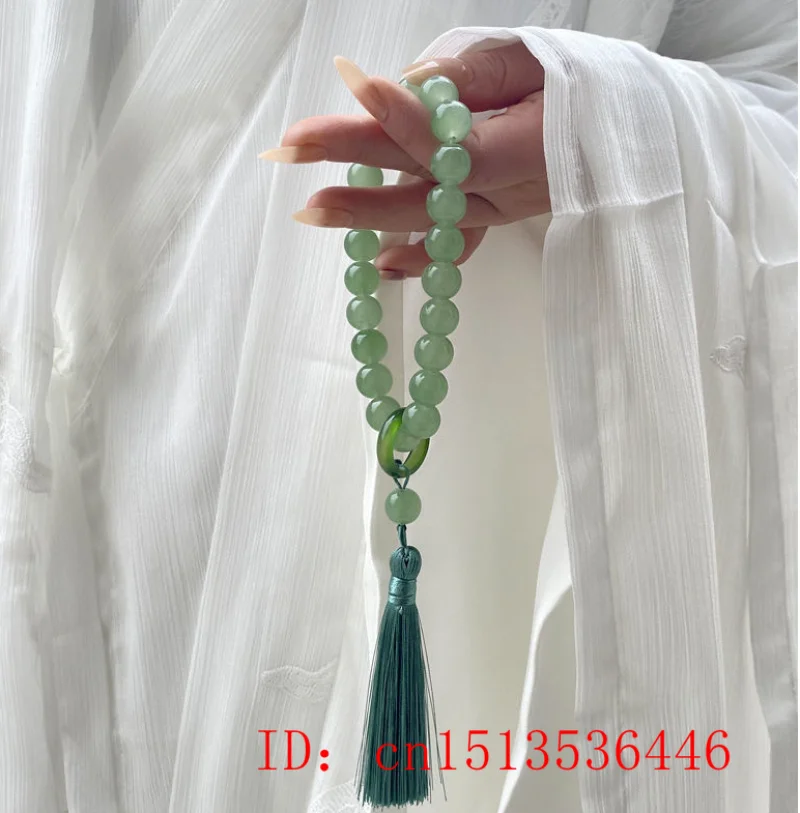 Đá Ngọc Tủy Xanh Hạt 12Mm Tua  - đánh giá và giá Necklaces