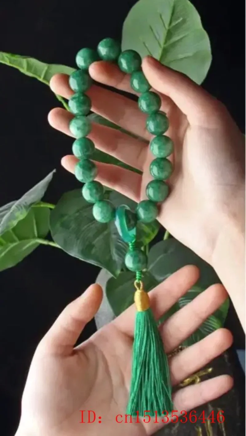 Đá Ngọc Tủy Xanh Hạt 12Mm Tua  - đánh giá và giá Necklaces